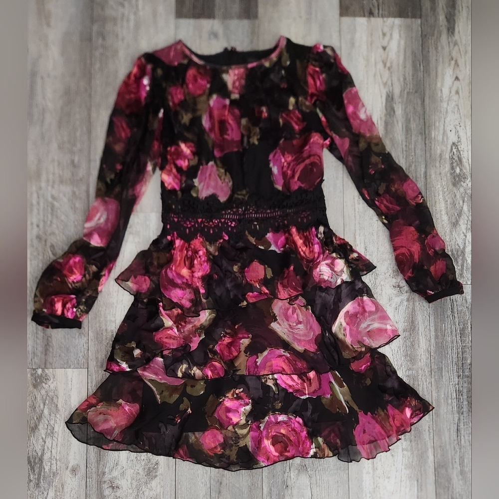 Forest Lily Women's Elegant Floral Long Sleeve Dress